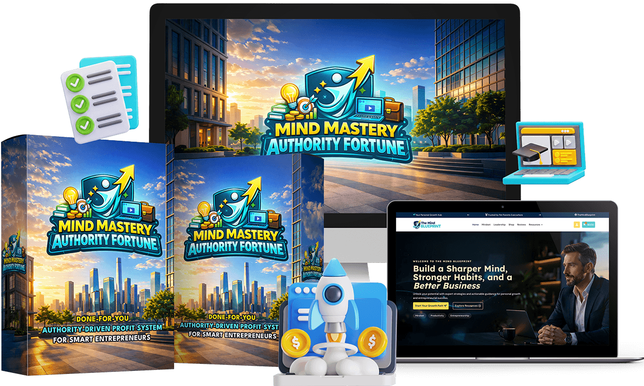 Mind Mastery Authority Fortune done-for-you authority website system with preloaded content and digital products
