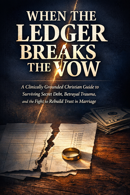 Christian self help book cover about debt betrayal and rebuilding trust in marriage