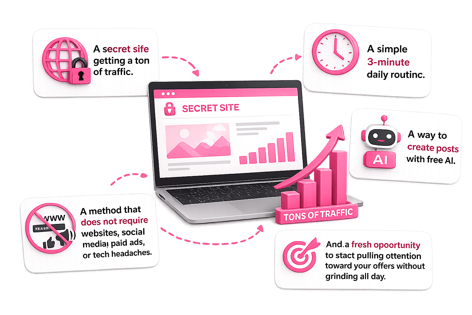 Secret Clicks Engine traffic generation system overview