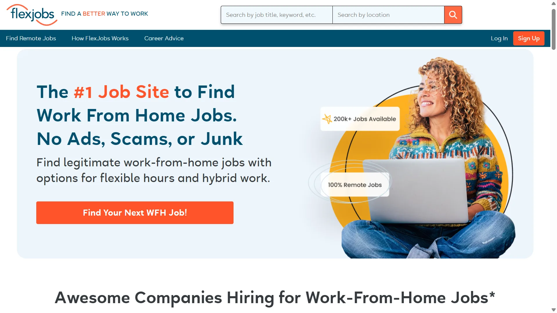 Flexjobs Homepage