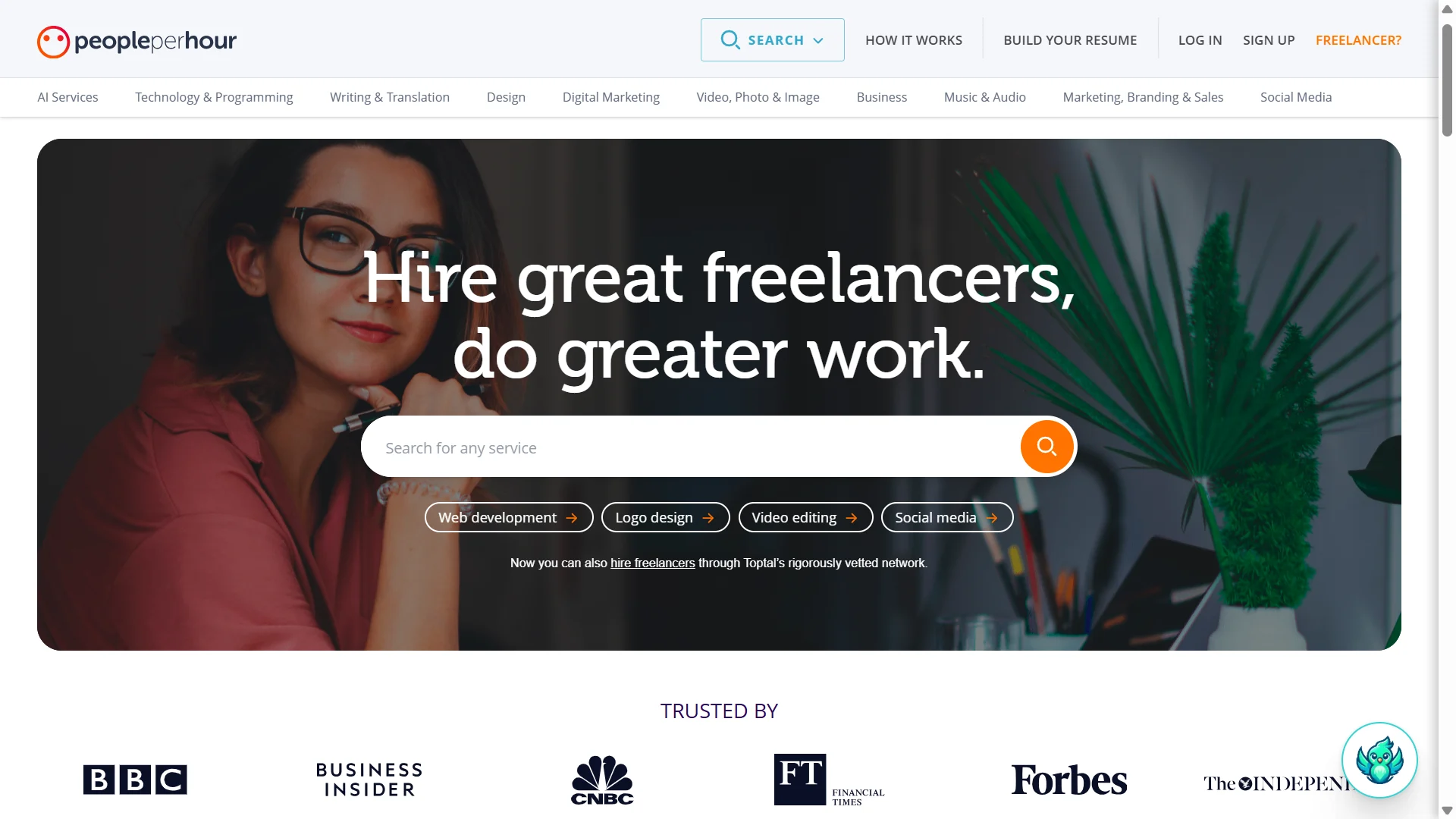 PeoplePerHour Homepage
