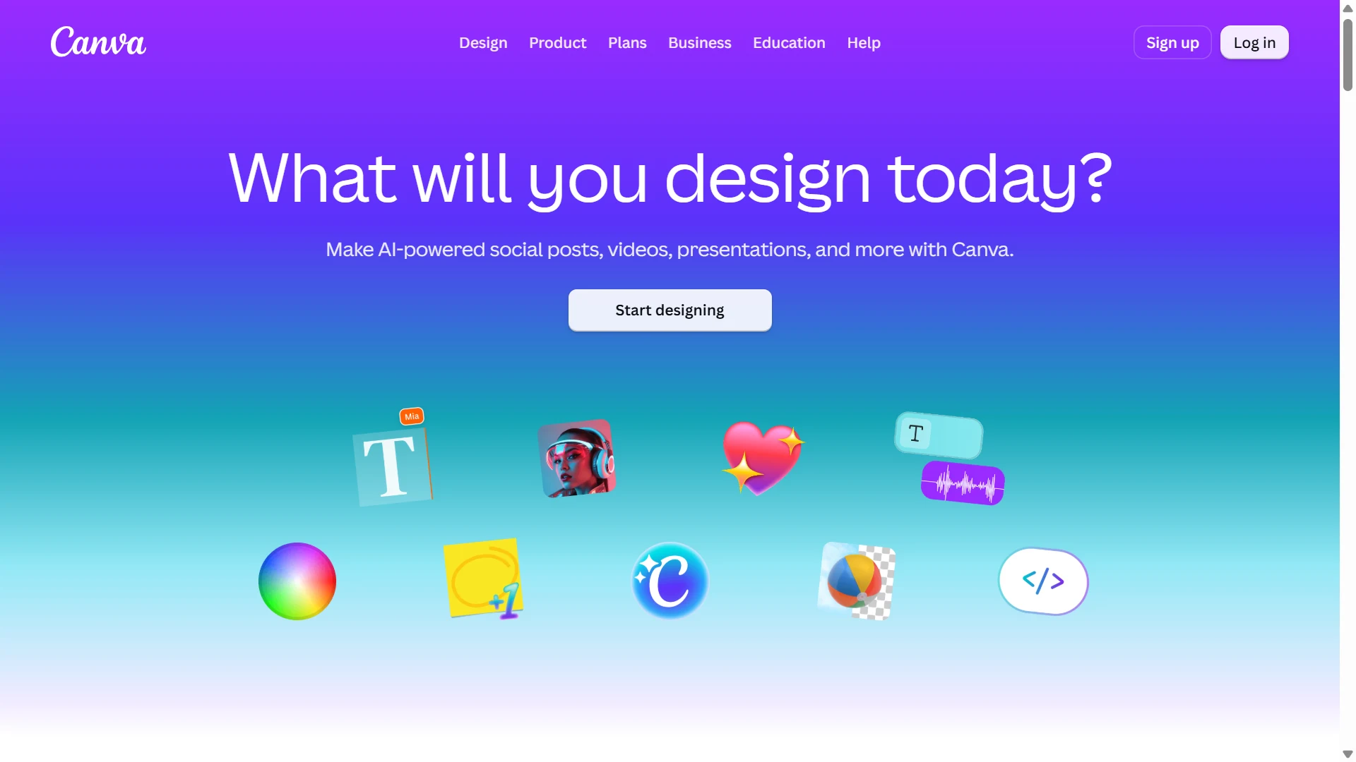 Canva Homepage