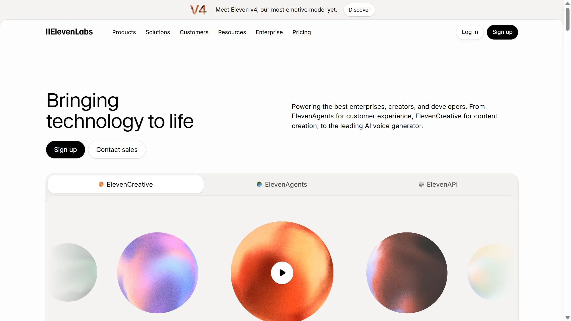 ElevenLabs Homepage
